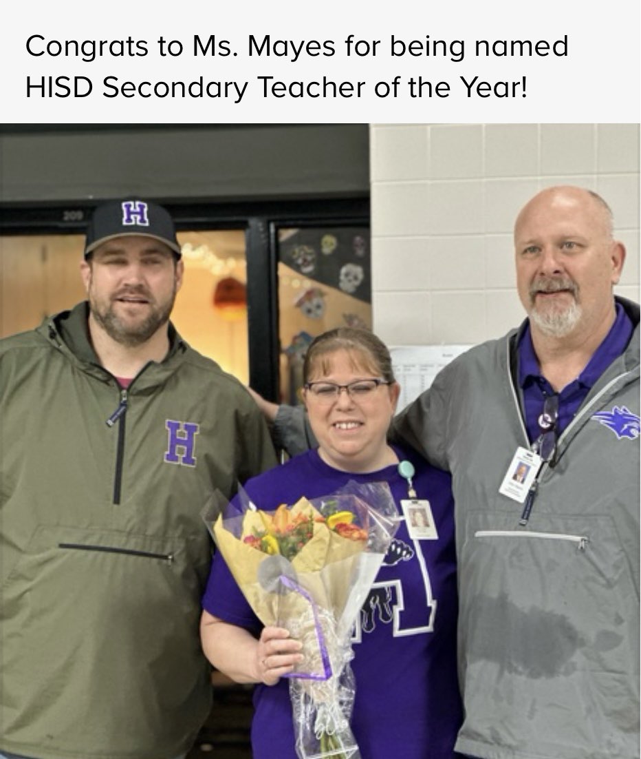 @HallsvilleISD Secondary Teacher of the Year- Melissa Mayes @HallsvilleJH