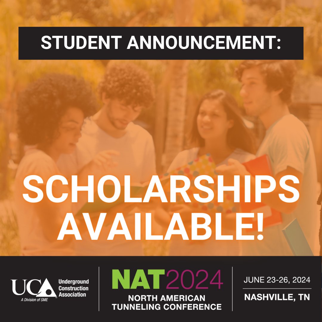 WeBuildBeneath's tweet image. Interested in a career in #tunneling and #undergroundengineering? #UCA can help you get there! Scholarships exist to help you further your career aspirations. Learn more and apply for the #scholarship of your choice here: bit.ly/49sBsHh
 Application Deadline is April 15.