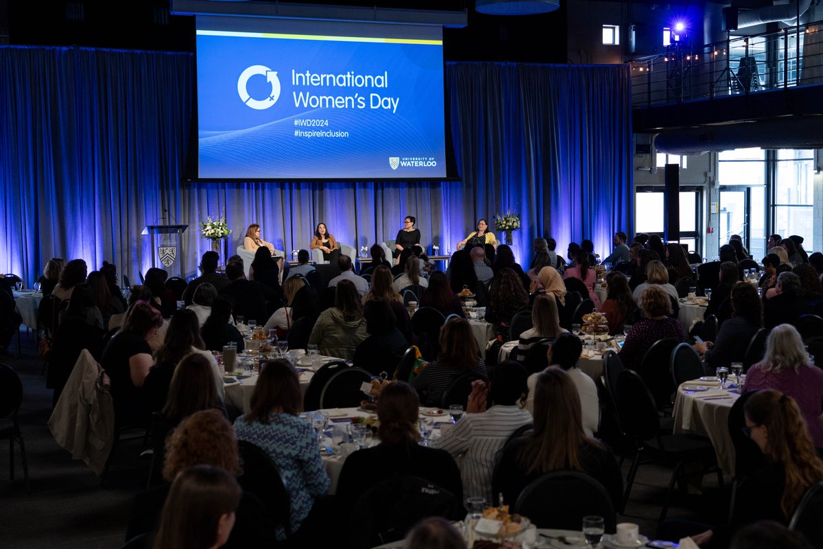 UWaterloo's tweet photo. "Reach out to a woman in your circle &amp; make them feel included. Tell someone what they mean to you &amp; the impact they have on your life." - @EMcMahon_TCT 

This and other inspirational messages were part of the #IWD2024 breakfast this morning at Fed Hall. 

#InspireInclusion 💜 https://t.co/nkGdr1WBaG
