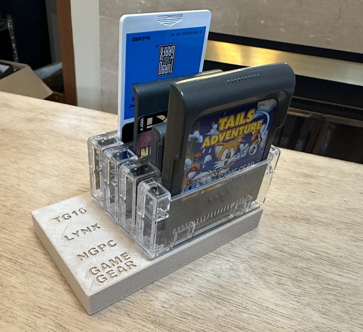 UnicityPoint's tweet image. The turbografx16, lynx and neo geo pocket adapters for the Analogue Pocket are finally here! Now the majority of my retro handheld physical collection is playable on one system 😍 also, the 20 minute design 3d printed rack I made for them 🧐