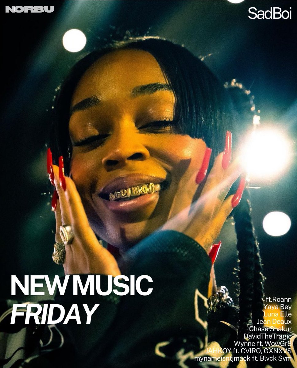 Dive into the sonic landscape of New Music Friday as we share our favorite releases this week from some of our favorite emerging artists 🪡

This week featuring —
@Sadboi0808 
@roannmesina 
@yayabeybay 
@LunaEllemusic 
@jeandeauxmusic 
@chaseshakur_ 
@DavidTheTragic 
@jahkoy ft.…