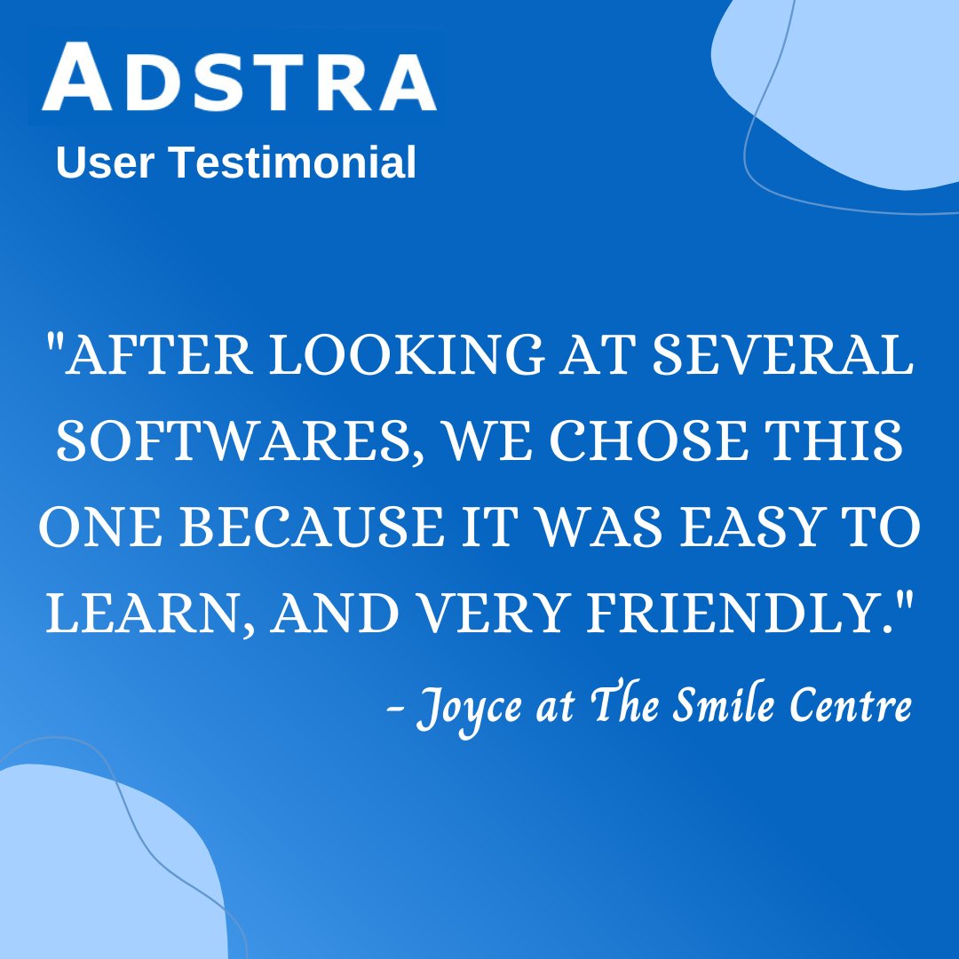 #ADSTRA #DentalSoftware is continuously developing to ensure that:
🔹 an intuitive, user friendly, high-quality software solution is provided
🔹 seamlessly and effortlessly manages all aspects of dental patient care and #dentalpractice operations

#userexperience #dentists