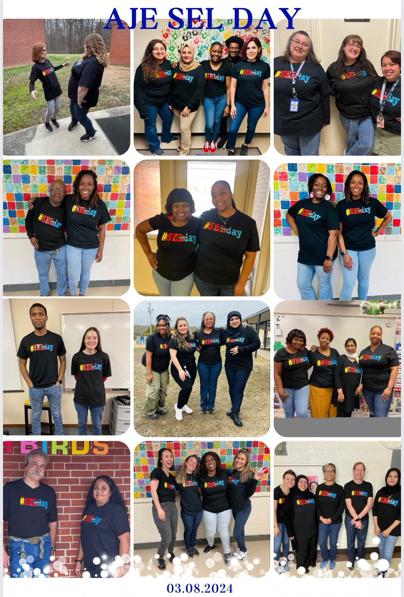 ajejaybirds's tweet photo. AJE celebrates SELDAY, 2024! We love it when a staff comes together. #BetterTogether #ONLYONEYOU @beth_callicutt @GCSchoolsNC @TeachBellS https://t.co/BPj9CtWL8B