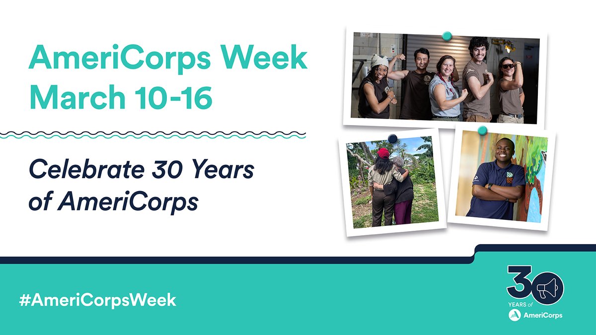 🚨Celebrate 30 years of @AmeriCorps this #AmeriCorpsWeek, March 10-16! Thank the millions who've worn the 🅰️, strengthening communities and transforming lives. Learn more: AmeriCorps.gov/AmeriCorpsWeek #AmeriCorps30 🎉