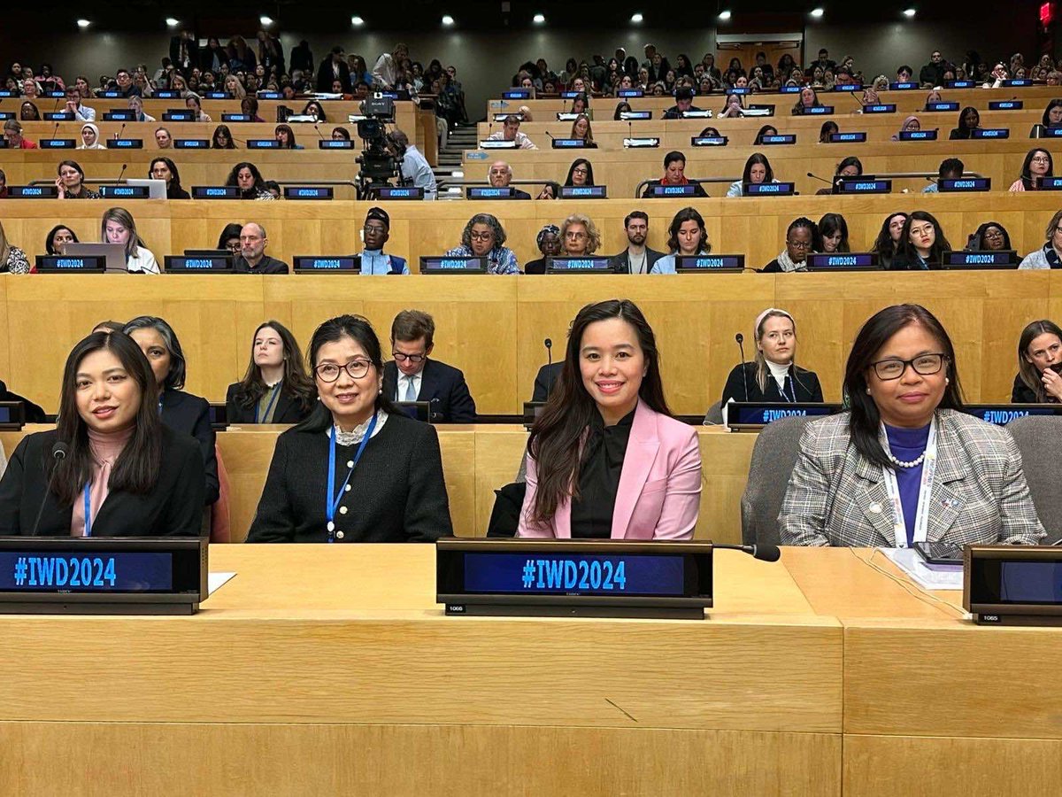 Women Deputy Permanent Representatives #DPRs from 🇵🇭 @PHMissionNY , 🇧🇳 #Brunei, 🇻🇳 @VietNam_UN , 🇱🇦 @LaosAtUN join the 2024 International Women’s Day #IWD2024 at the #UN Headquarters. 📸 credits to @ThailandUN