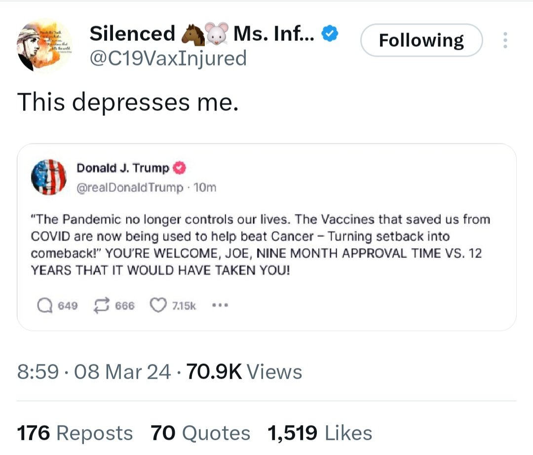 Conspiracy theorists and anti-vaccine activists are angry and depressed over a Truth Social post in which Donald Trump boasts about the quick development of Covid vaccines during his presidency.