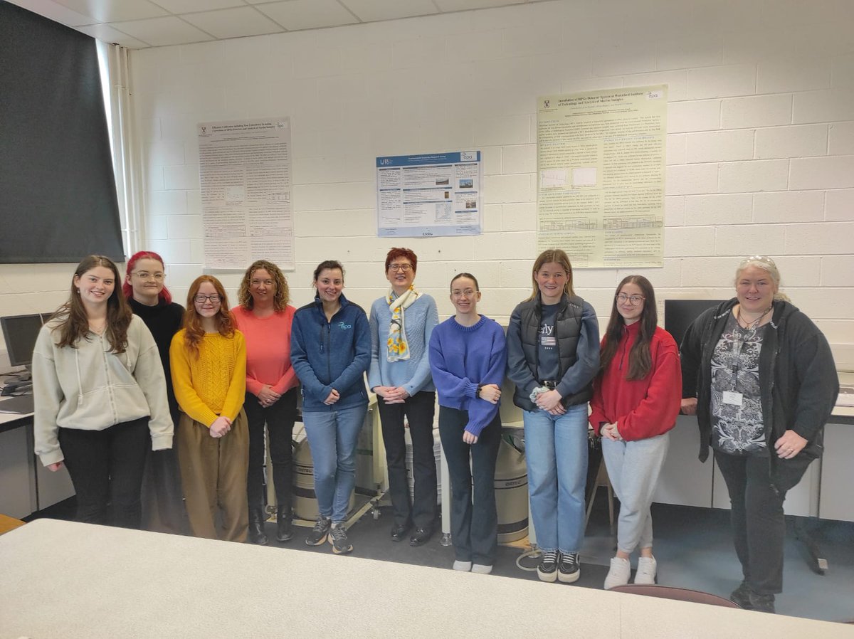 SETUPhysics's tweet photo. Happy #InternationalWomensDay from @SETUPhysics. 
Our second and fourth year female physics students were delighted to meet two of our (female) @EPAIreland collaborators on campus today. Some colleagues from our Environmental Radiation Reseach Group are in the photo also. https://t.co/tbLDVoQzJq