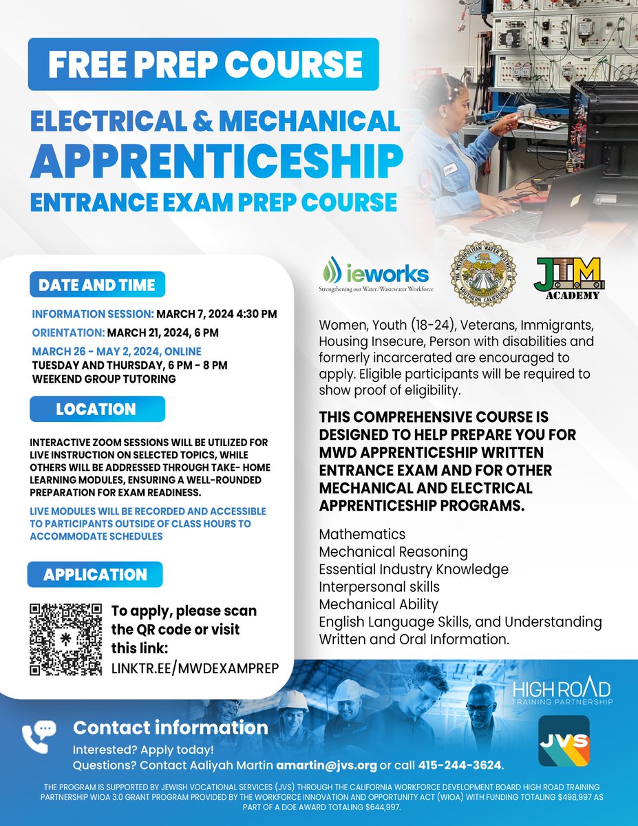 IEWorks1's tweet photo. Dive into success with our FREE Online Apprenticeship Entrance Exam Prep Course for Mechanical and Electrical Technicians. 

Get ready to make waves in your career and confidently conquer the entrance exam! https://t.co/8q6hhYE4Bd