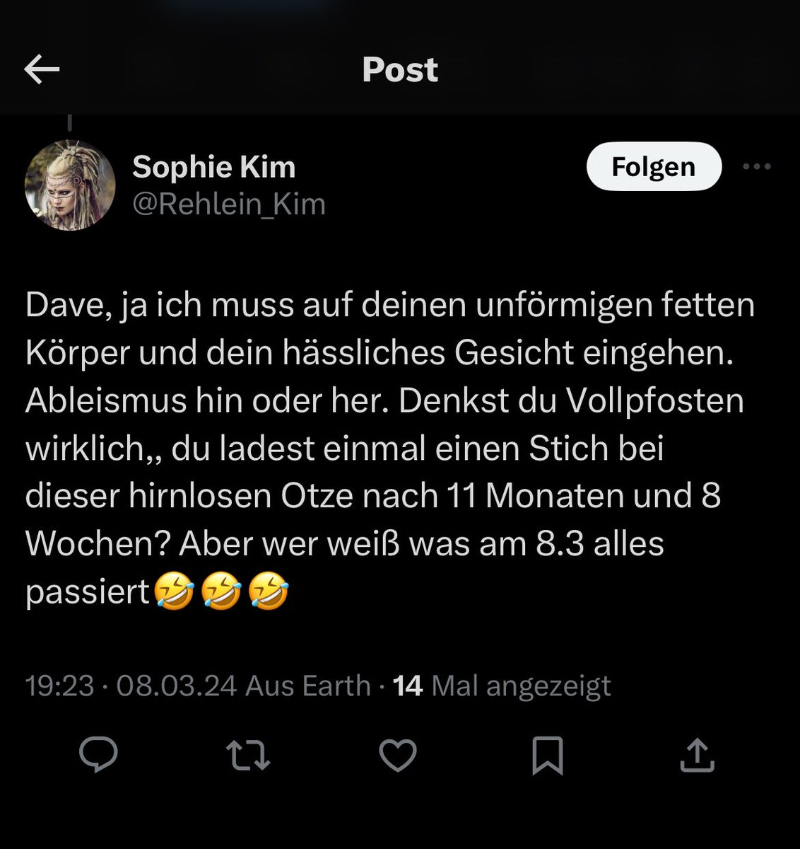 Nic__cie's tweet photo. @Birnbacherin @FelixSengespeik @Joern_privat @katarinabarley @UPol_eV @polizeiberlin Finde es mehr als nur bedenklich was Jörn so alles absondert wenn er glaubt anonym unterwegs zu sein https://t.co/BNlasD5lWu