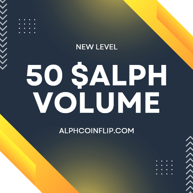 ALPHCoinflip's tweet photo. 🚨 NEW LEVEL

🤝 We reached $50ALPH Volume on https://t.co/Ildk5htabc in just 24 hours after launch. 

Thanks to everyone, this is just the beginning. https://t.co/gBQMSSktRd