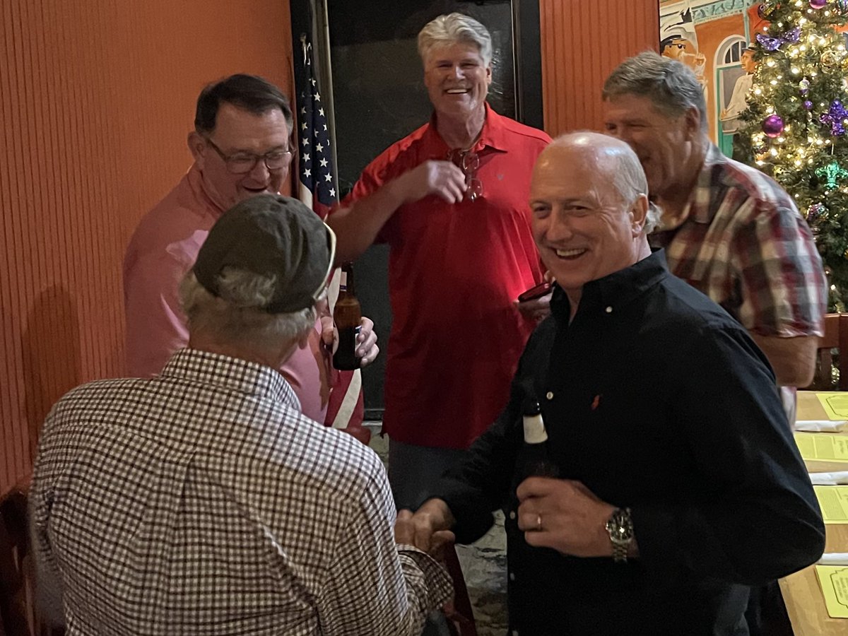 skliebert's tweet photo. “Clements Colonels” Lunch - Coach Bill Clements served as the head football coach at Nicholls State University from 1974 to 1980. In 1975, Clements Colonels won its first conference championship in Nicholls history. #ColonelFamily #colonelathleticassociation #Champions #Colonels https://t.co/Z4CcVJqs73