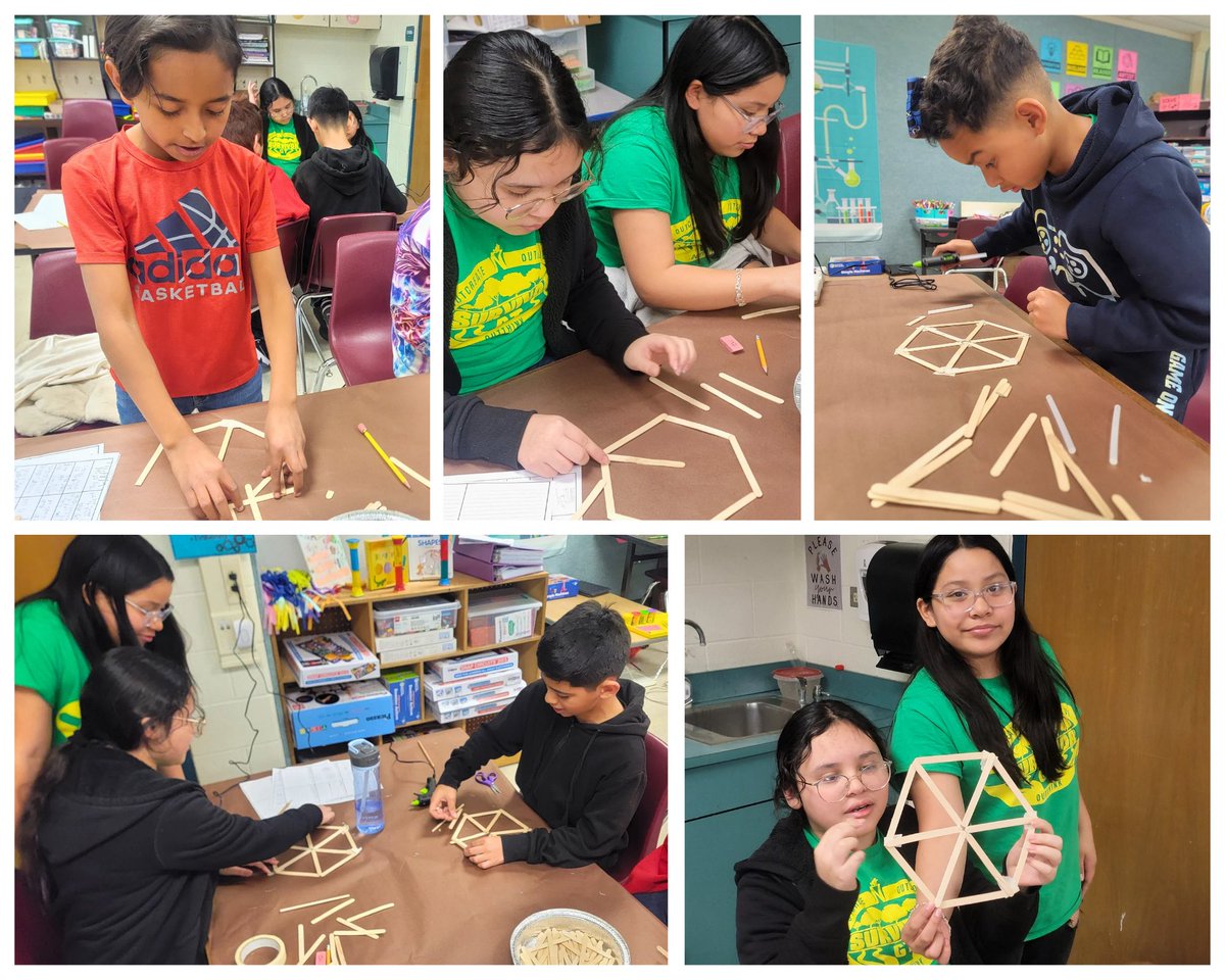 TimberwolvesGT's tweet photo. After learning about simple machines, 5th graders were challenged to create a ferris wheel with a working wheel and axle! No plans were given. True engineers hard at work! 
@NISDLinton @NISDGTAA 
#WhyGT #NorthsideGT #Simplemachines #NISD #RootEdLinton https://t.co/XbYBVH7iKr