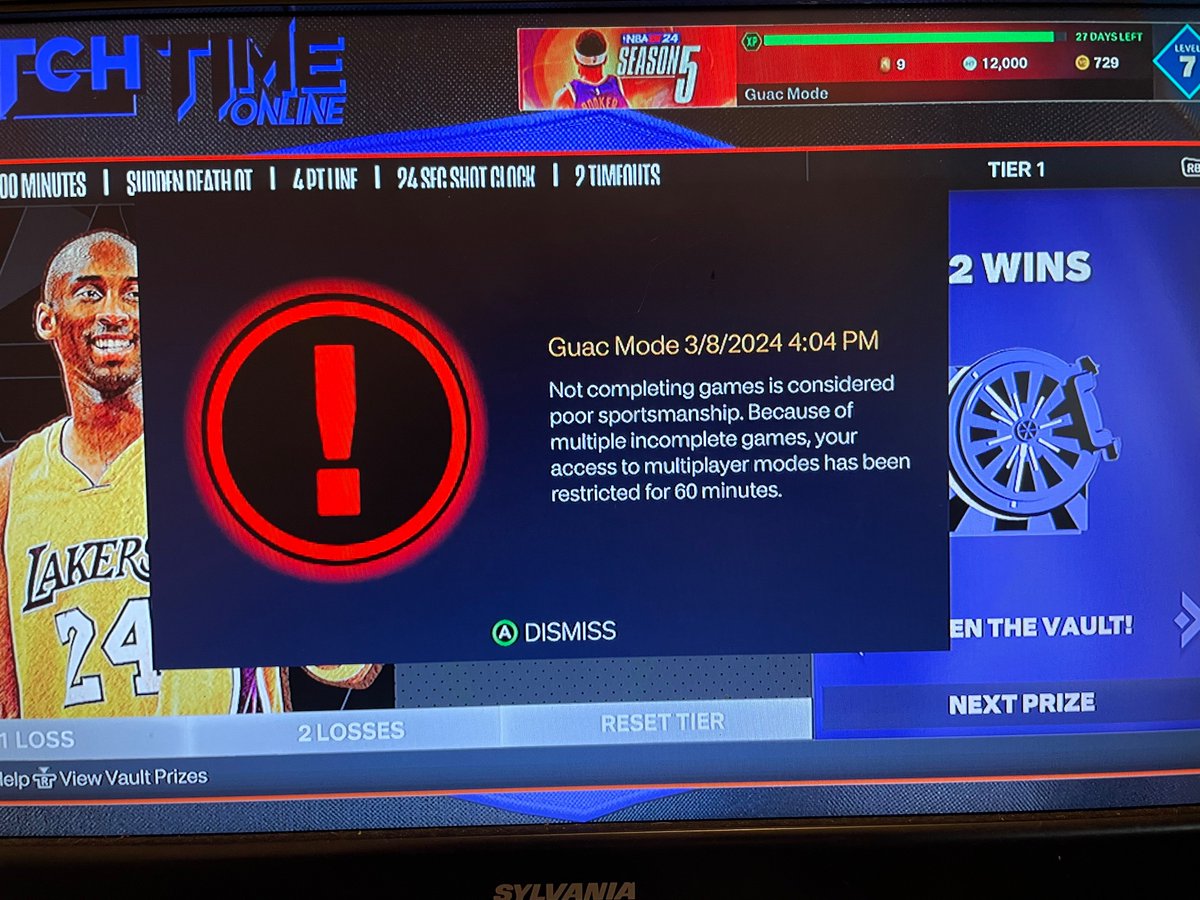 jva318's tweet photo. @NBA2KMyTEAM Just won a CTO game then got hit with this WTF @NBA2K https://t.co/kiIoiMjXml
