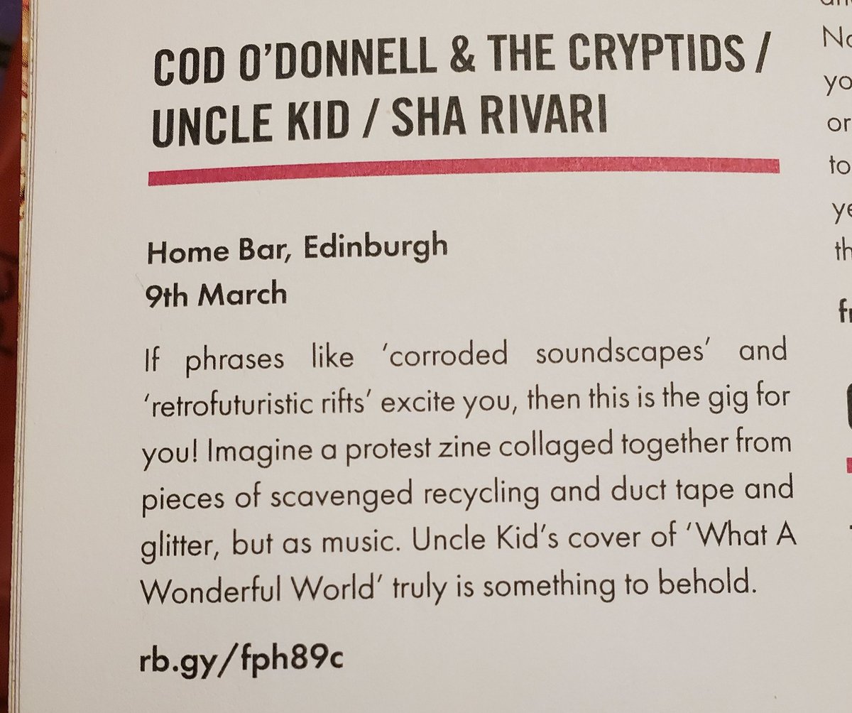 Nice wee write up in @SNACKmag about this weekend's gig. Tickets: rb.gy/fph89c