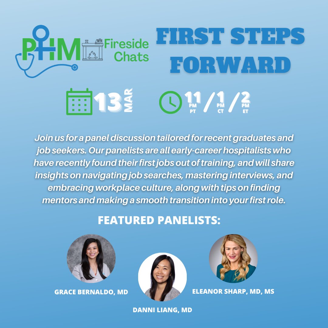 Are you an early-career physician, soon-to-be/recent graduate, looking to make the leap into the professional world? Join us for a Fireside Chat! First Steps Forward: Navigating the Transition from Training to Your First Job 🗓️3/13/2024 🕐1pm CT 🔗aap.webex.com/weblink/regist…