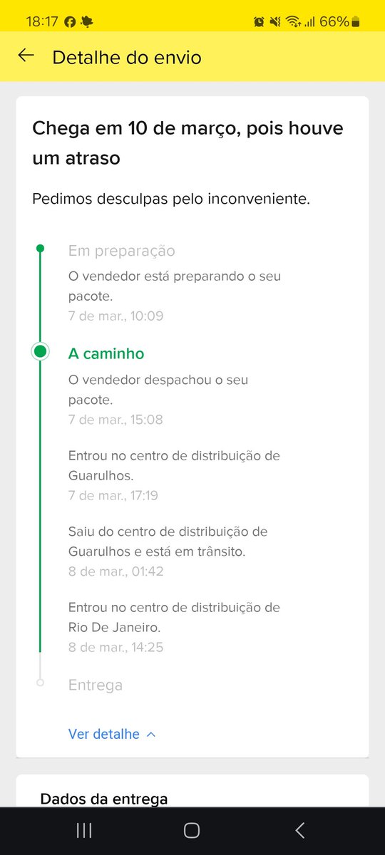 geeorgesousa's tweet photo. @MercadoLivre Chega a ser cômica a Falta de Respeito d empresas q prometem a entrega e atrasam. Só pedem desculpa e fingem q tá tudo bem c o descumprimento da oferta, sendo q já cobraram o valor e a gente q se ferre sem o item q ja pagamos e vamos ficar s na data q precisaríamos. https://t.co/cRBj19TIE8