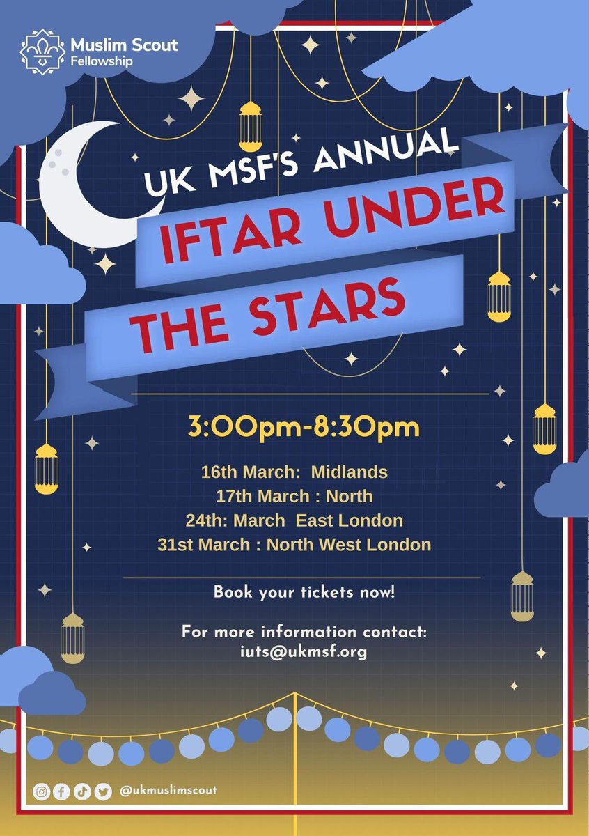 We’re back with our annual Iftar Under The Stars Tour! 

Purchase your tickets here: bookwhen.com/ukmsf