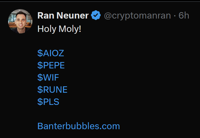 PulsexTokens's tweet photo. Send a little cheer to @cryptomanran for loving on #PulseChain Thanks, Ran! #RagePump https://t.co/oP9I25t8ZR #Solana https://t.co/nBPndZlPZR