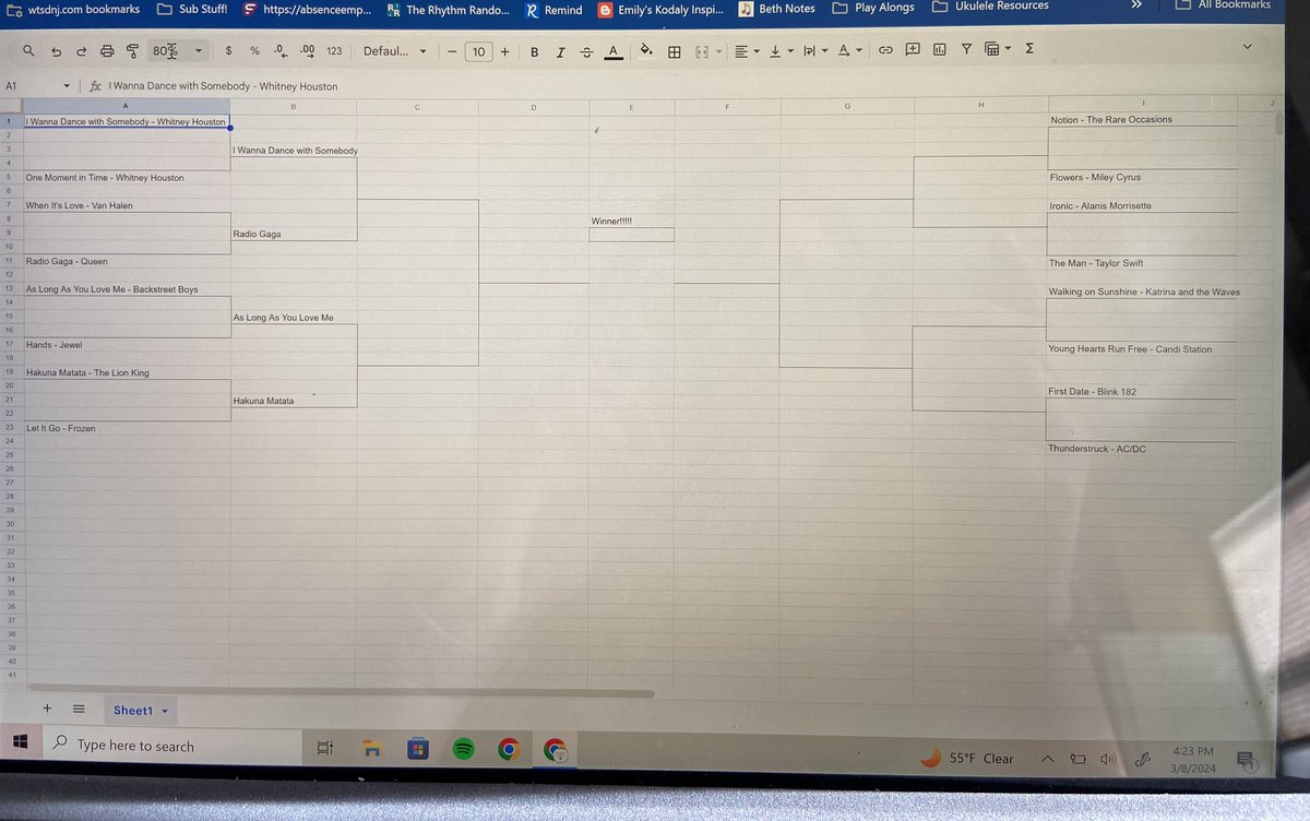 Music March Madness is back in School 25 Teachers Edition! The students voted and the first round is complete with I Wanna Dance with Somebody, Radio Gaga, As Long As You Love Me, and Hakuna Matata moving to the next round. Stay tuned! <a href="/25Lafayette/">Lafayette Estates School #25</a> <a href="/QueenWillRock/">Queen</a> <a href="/backstreetboys/">Backstreet Boys</a>