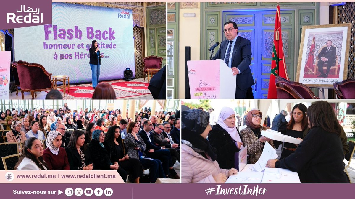 ✨Nous clôturons la #YesWedoWeek avec la cérémonie de célébration de la #JIF2024
👉M. <a href="/OthmaneHamouda/">Hamouda Othmane</a> a tenu à féliciter les 500 femmes présentes &amp; a mis la lumière sur leurs réalisations tout en rappelant les efforts menés pour favoriser l'inclusion et la parité au sein de Redal