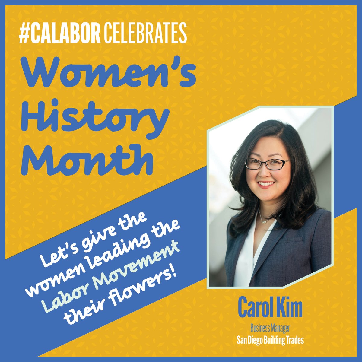 Breaking barriers + building the future we deserve is what Carol Kim is all about. A history-maker + a trailblazer. Carol's leadership in her union + in construction, make our movement + Golden State stronger. #WomensHistoryMonth #WomeninConstructionWeek #InternationalWomensDay