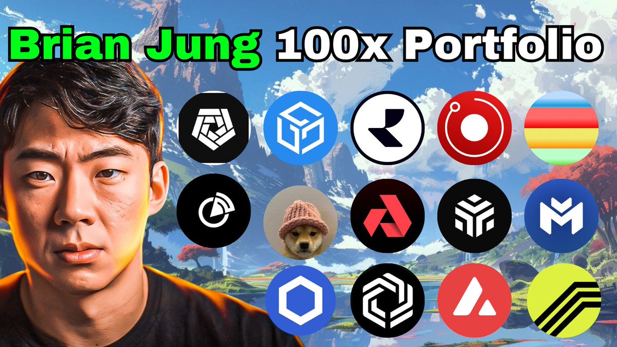 Famous Crypto YouTuber Brian Jung just revealed his 100x Crypto Portfolio!  His picks cover Gaming, AI, RWA, BRC-20 and even Memecoins🤯 Here are all  15 projects + @thebrianjung comments on each:👇 -------------------------