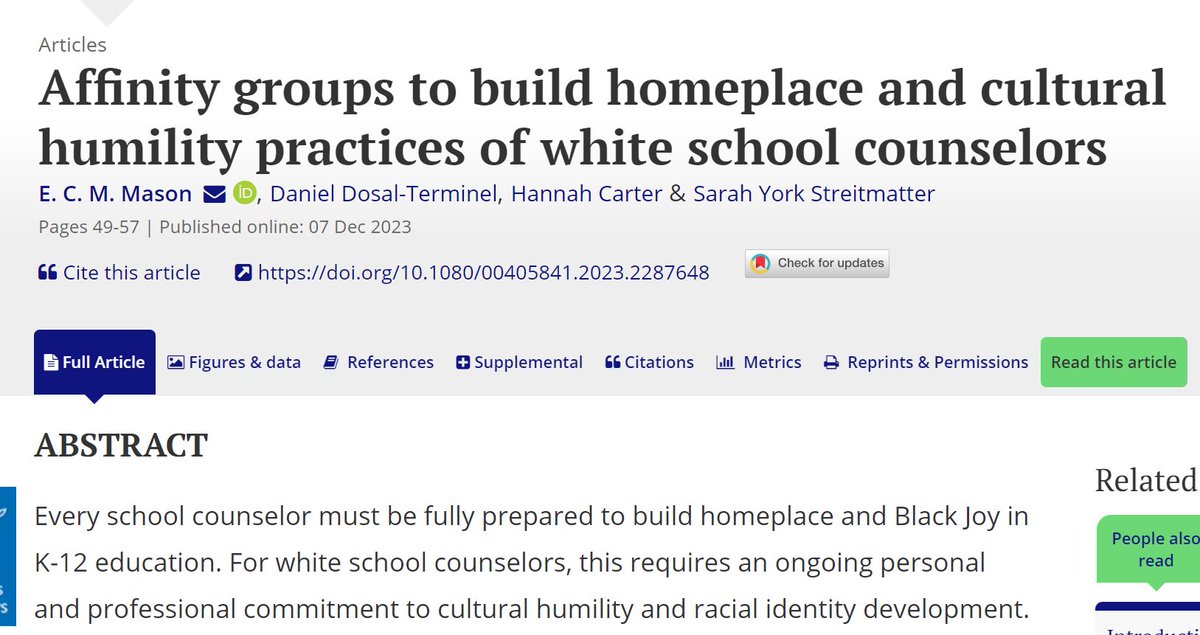 Thanks scholars for presenting at #EBSCC24 and sharing one of your multiple articles @ecmmason et al. 

Looking forward to reading and considering what we can put in place in our program/area. Appreciate your work! #scchat #AntiRacistSC