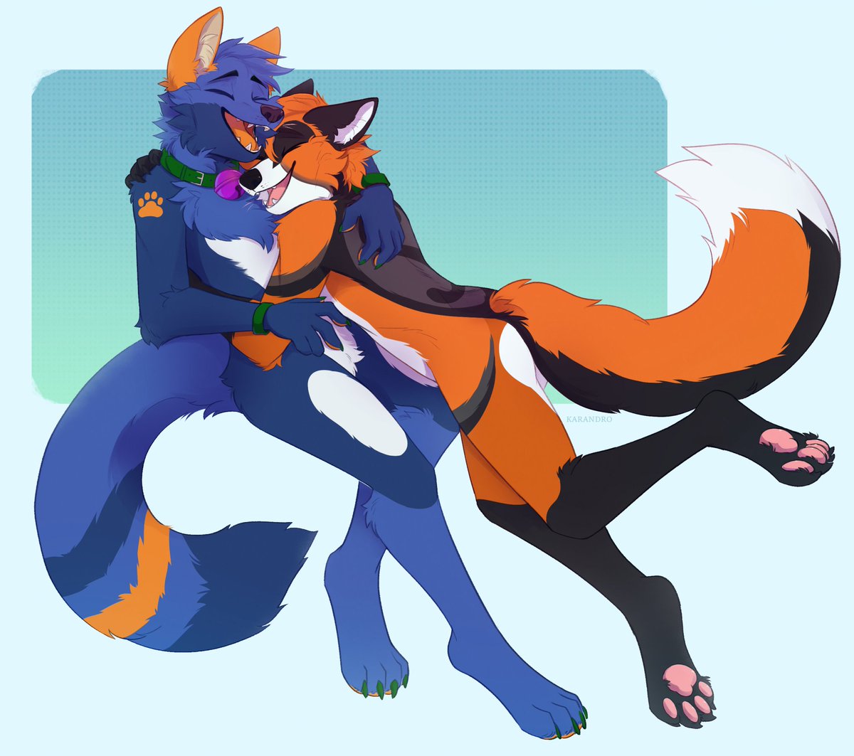AnthroWolfie's tweet photo. Happy fox hugs 😍🦊

🎨 Art by Karandro (FurAffinity) https://t.co/GVcujXgHrU