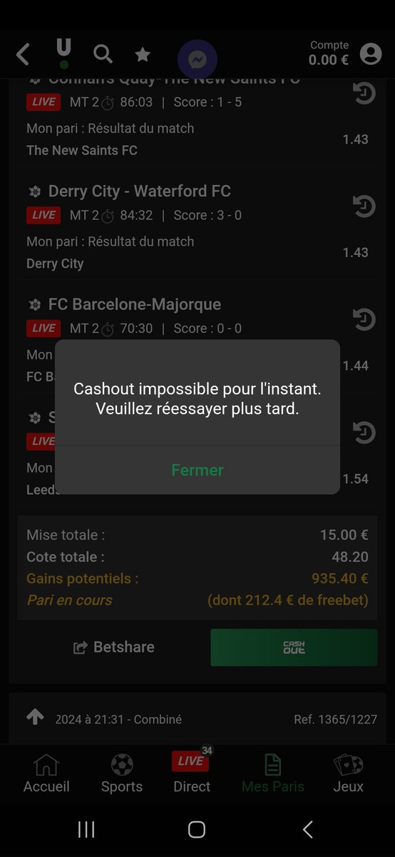 GrfftnA's tweet photo. @UnibetFrance vous êtes vraiment les pires sérieux ça fait 1h30 que j'essaie https://t.co/Khdt6TBNqM