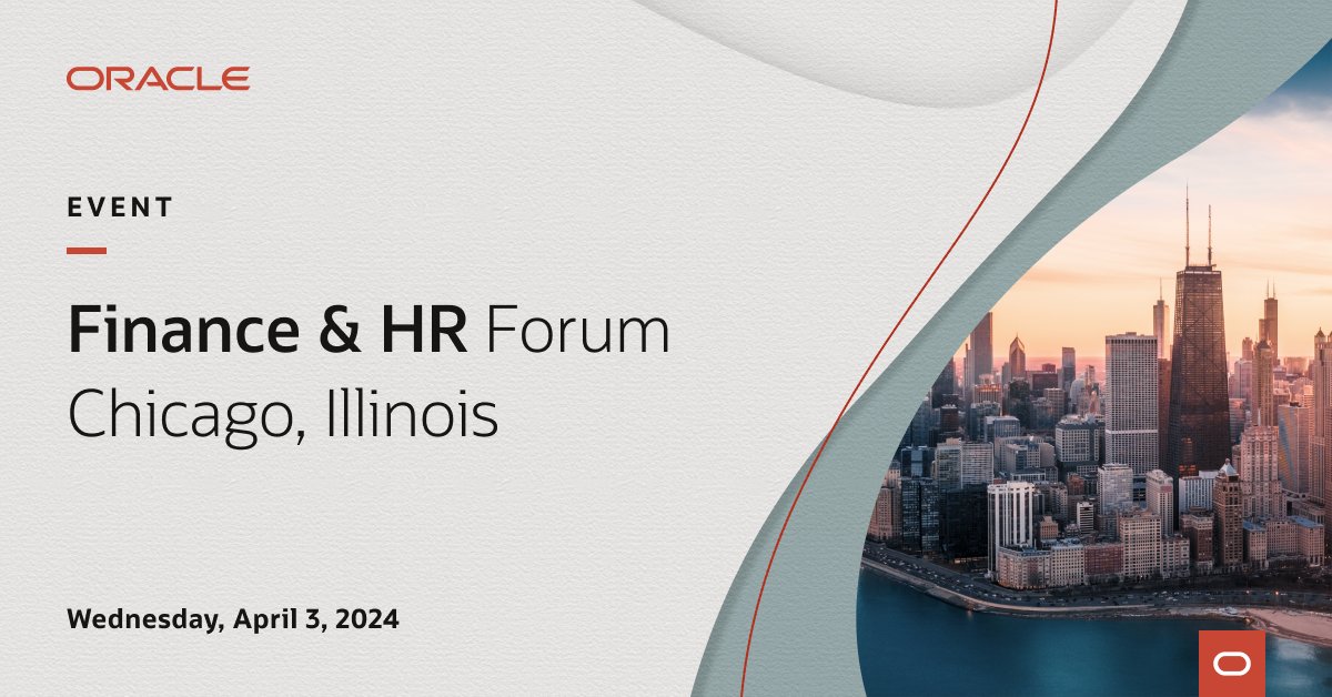 How can finance and HR connect and transform the business through automation, insight, and AI? Join <a href="/Oracle/">Oracle</a> and <a href="/KPMG/">KPMG</a> in Chicago to find out. Secure your spot: social.ora.cl/6014X2JEe