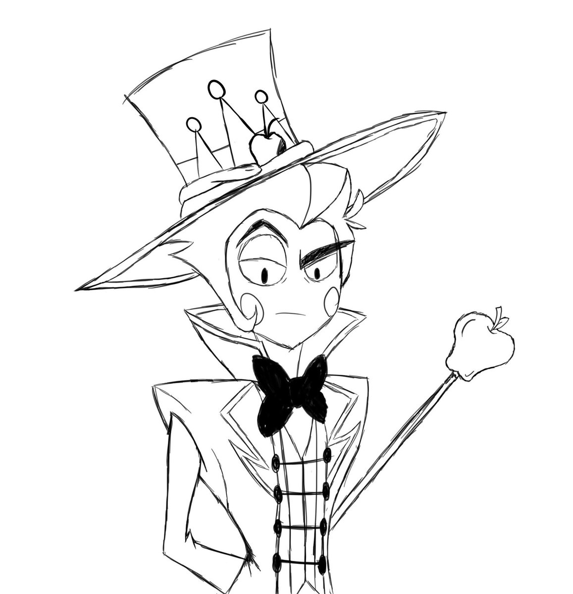 BlueFlame1020's tweet photo. What in the unholy hell is Lucifer looking at? (WIP) #HazbinHotel #HazbinHotelLucifer #hazbinhotelart #HazbinHotelFanart #LuciferMorningstar #digitalart #sketchart #drawing #ArtistOnTwitter #art https://t.co/Aw5lX8j3cB