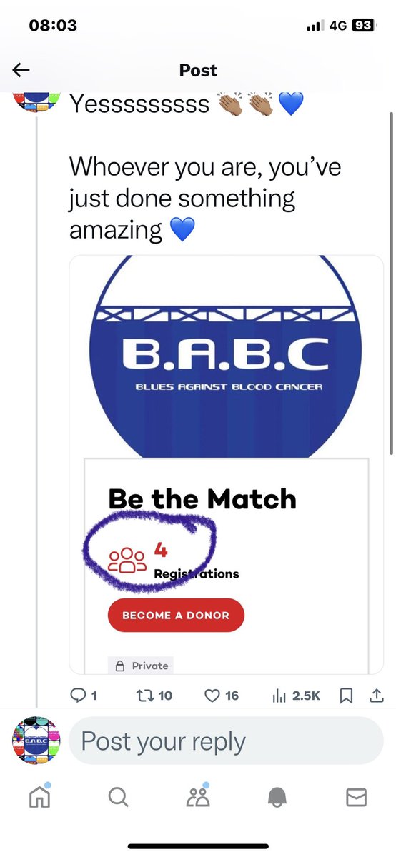 BluesVCancer's tweet photo. Absolutely knackered this week.
Canโt complain though.
On here weโve
1. recruited 4 new stem cell donors. ๐๐๐๐
2. Had the offer of a charity match ๐๐๐
3. Had ๐ boots promised for #LetsPutTheBootIntoBloodCancer
4. Discussed a shirt sleeve sponsor ๐งก
Good night ๐ ๐ค https://t.co/yIhniAWT7J