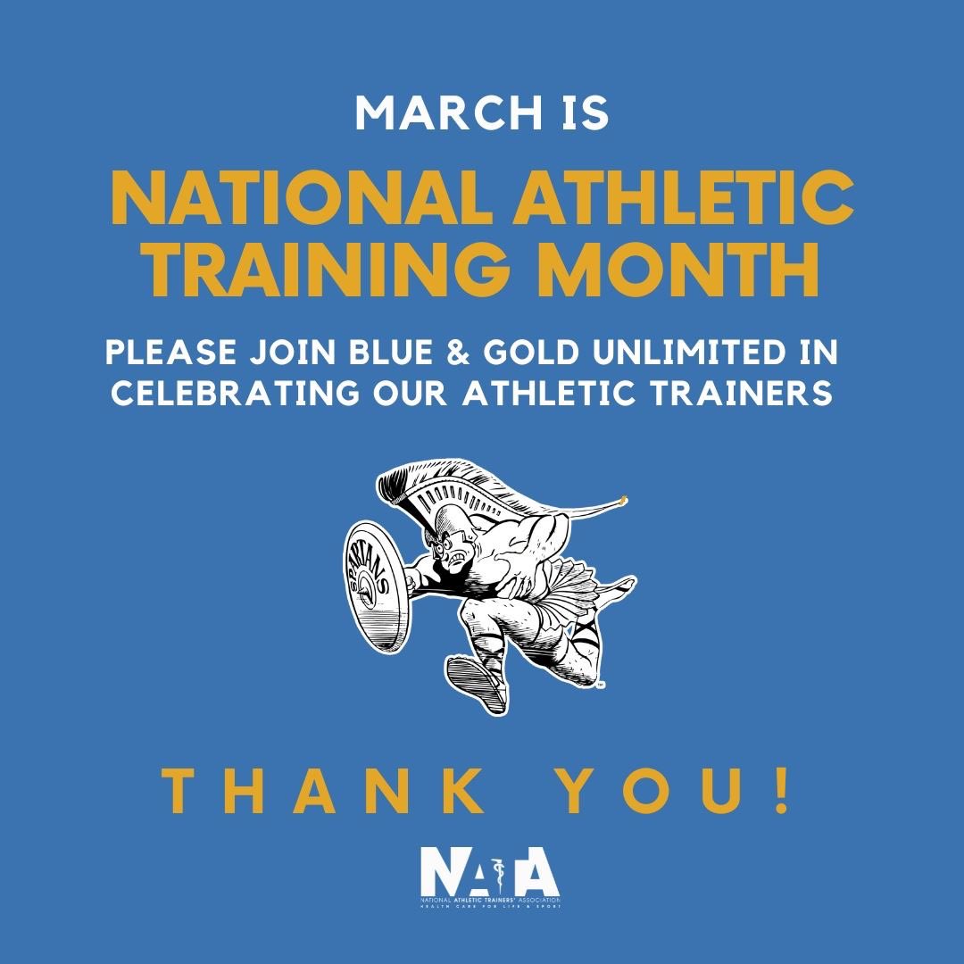samolson88's tweet photo. Blue &amp; Gold Unlimited celebrates our athletic trainers. I give BIG THANKS to these professionals for all they do and for their hard work &amp; support of SJSU FB. Please check out @bluegoldnil to learn about how to get involved. https://t.co/Cqu2ZyJjqM