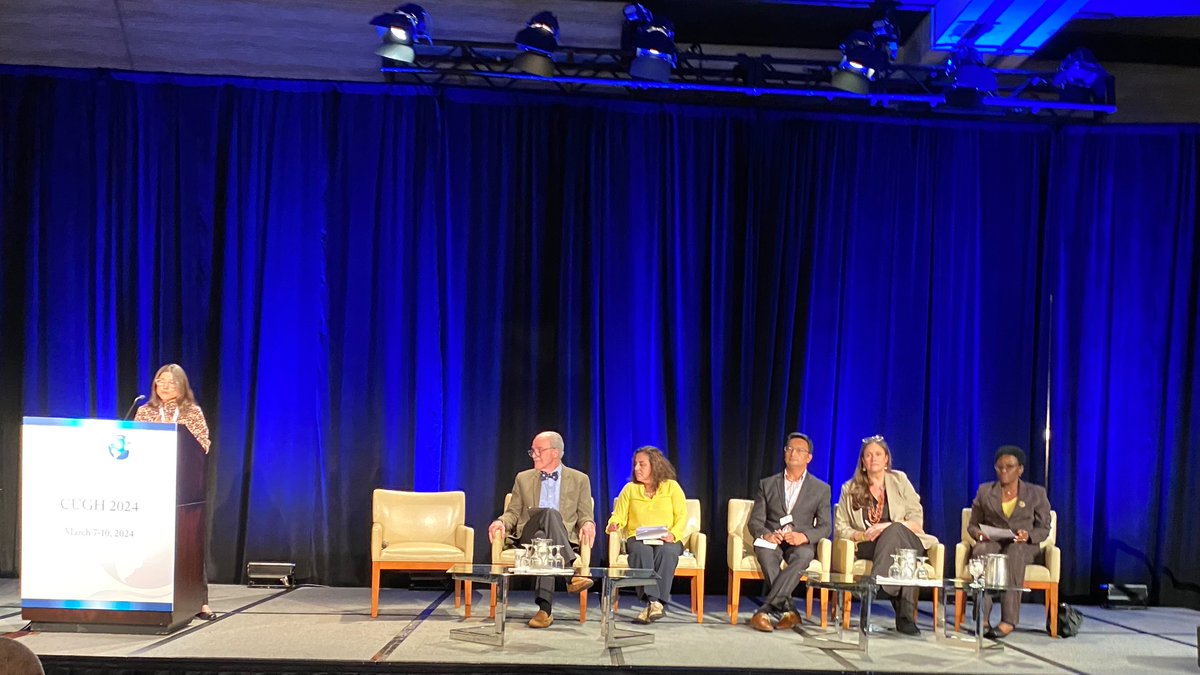 Happening ☀️NOW☀️! Plenary session on Power, Resources, and Equitable Partnerships in Global Health Research and Practice. Acting #Fogarty Director @PeterKilmarx is a panelist. #CUGH2024 @CUGHnews #GlobalHealth 🌍🔬🧬