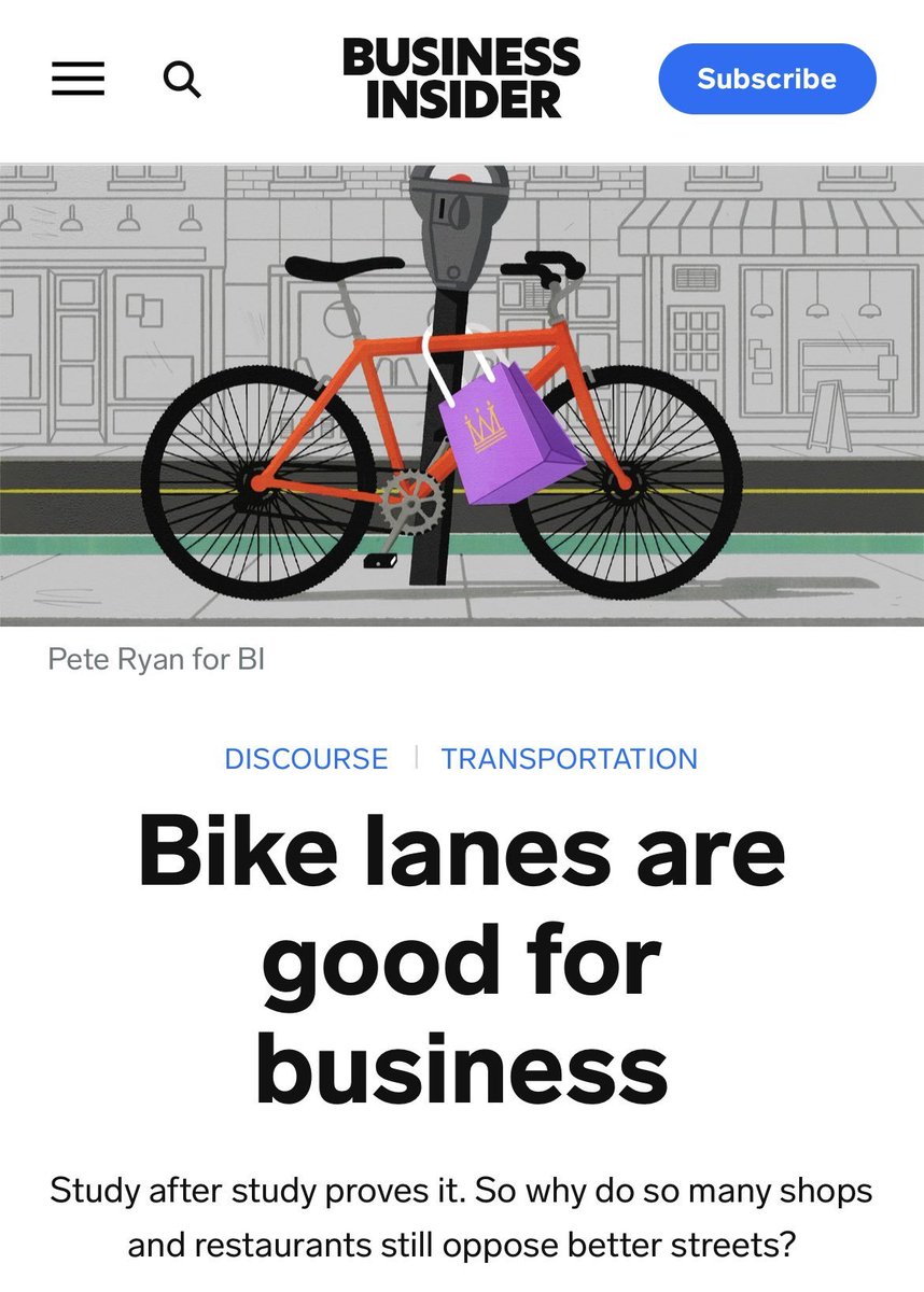 Sales in local shops is one metric to determine the health of a city. Bike lanes make you fiscally &amp; physically healthier.