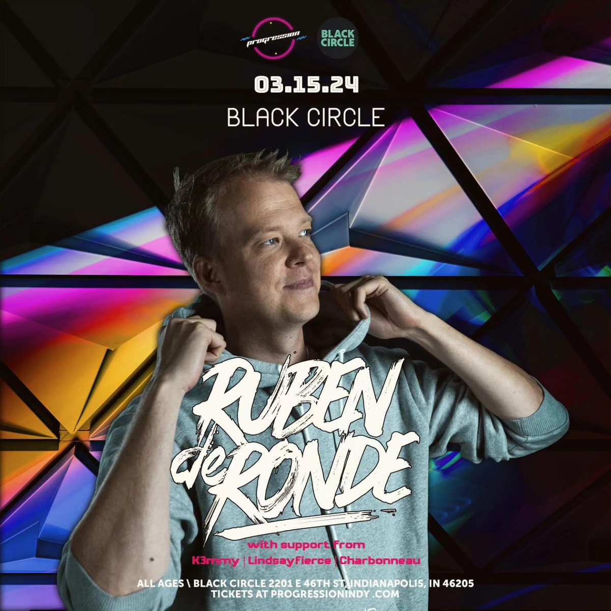 One more week!  I am the direct support for <a href="/rubenderonde/">Ruben de Ronde</a> in Indianapolis at Black Circle Friday 3.15.24 with @progressionindy.  I am on at 10PM #trance #trancefamily #progressive #evolutionoftheDJ #lifeisnow #BePositive
