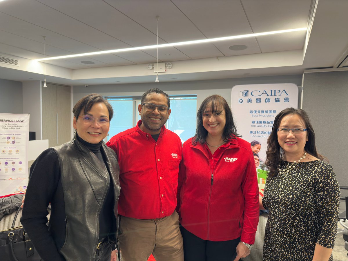 AARPNY's tweet photo. Social isolation can be deadly: #AARPNY’s Wilson Guzman, joined @NYSA_Majority Aging Committee Chair @rontkim, @intuitionrobo, #CAIPA &amp; #FlushingChineseBusinessAssociation to laud success of @NYSAGING’s robotic pet program to ease isolation &amp; loneliness among older adults https://t.co/eTsW3qwMdE