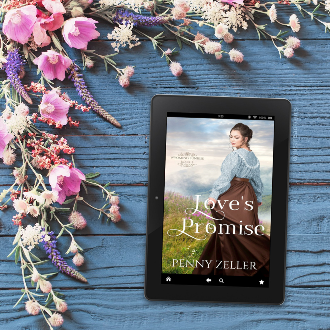 I am really excited about a new book by Penny Zeller! Love’s Promise is soon to be released. Can one man’s love win a fragile woman’s heart? amzn.to/4bTphoJ #ad @PennyZeller @justreadtours #justreadtours #LovesPromise #WyomingSunrise #PennyZeller