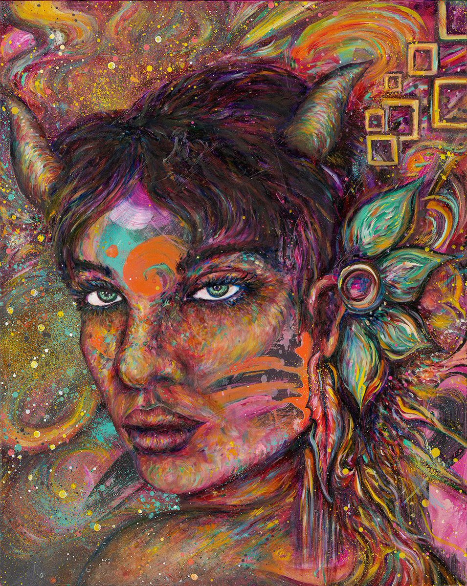 flamgu's tweet photo. New painting “Sacraments of Lilith” ⚡️ This painting represents the beautification of the feminine shadow archetype on both an individual and collective level. 
This 24x30 inch oil painting 🔴 SOLD🔴 quick! Limited edition prints are available through my Etsy site. #web3artist https://t.co/weE2fG9KJJ