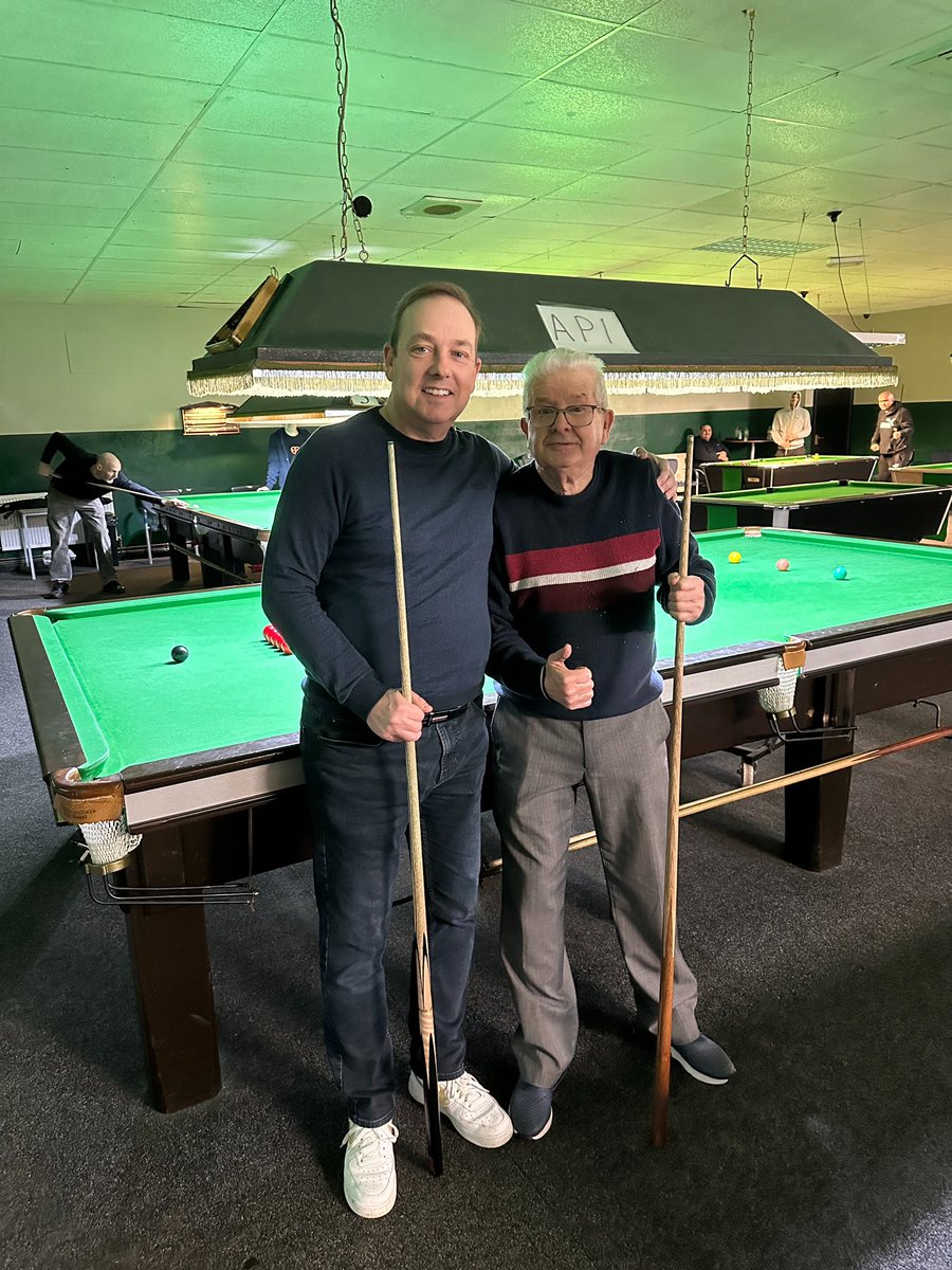 Will be a tough weekend being the 1st Mother’s Day without my mum. So to take my dad @1magicmoss for a game of snooker tonight was priceless. He really enjoyed it 💛