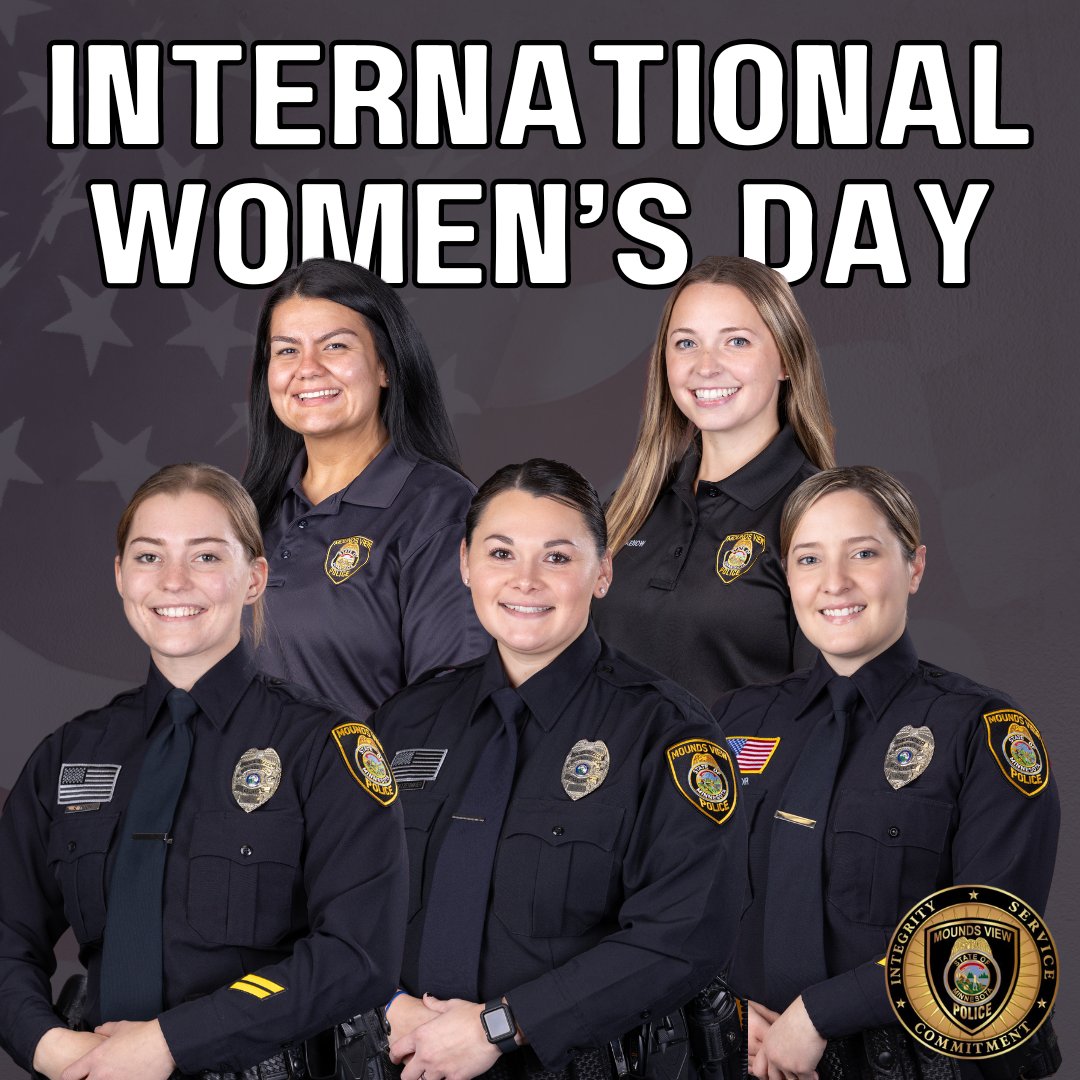 MoundsView_PD's tweet image. Happy International Women's Day to our ladies in blue. We appreciate all that you do for our community! 

#MVPD #MoundsView #Minnesota #MN #PoliceOfficers