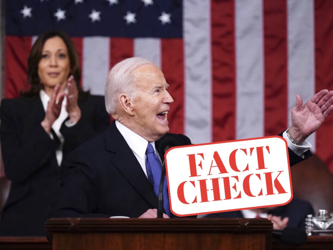 BREAKING: Joe Biden’s wild economic claims during his State of the Union address were fact-checked six times by The New York Times.

1. “15 million new jobs in just three years — a record,” Biden claimed.
• The Times ruled the claim needed context because the job gains “were