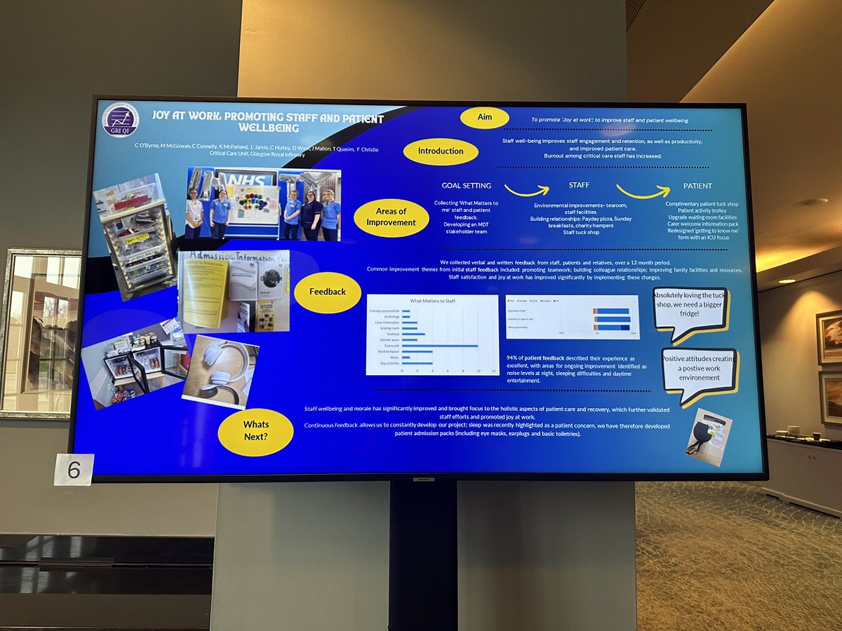 GRIICUQI's tweet photo. #sics2024 lots of learning from a huge variety of posters on display this year.  A few more from #teamGRIICU below 😉 
Love that we have moved on from printing out posters! 
Thanks @sicsmembers for a cracking informative few days! https://t.co/Vr3jDGqC5S