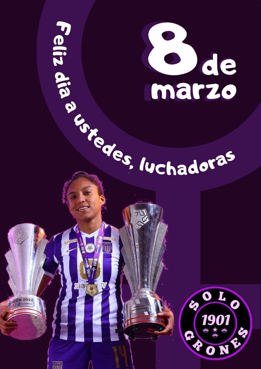 Hoy conmemoramos no solo un día en especial, conmemoramos a las mujeres 
que día a día se esfuerzan para enfrentar la vida con mucha actitud y ganas de 
sobresalir aún más.

Arriba las Mujeres Aliancistas, Arriba las mujeres del Perú y el mundo!
🔵⚪️🔵