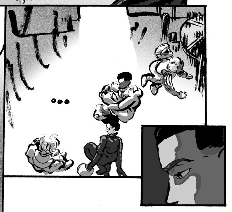 s_sunstrum's tweet photo. New comic chapter is up at the usual location. The spacers cling together, and the hunter is sighted on the horizon... https://t.co/jIh2bHLHDm