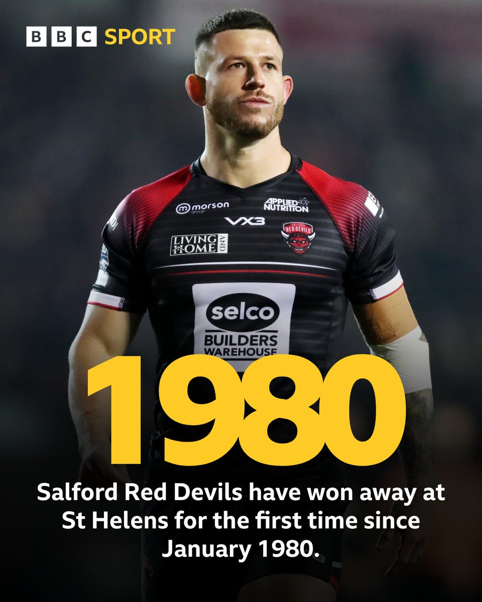 Wow 🤯 @SalfordDevils' 44-year wait to win at St Helens is over! #BBCRL | @SuperLeague