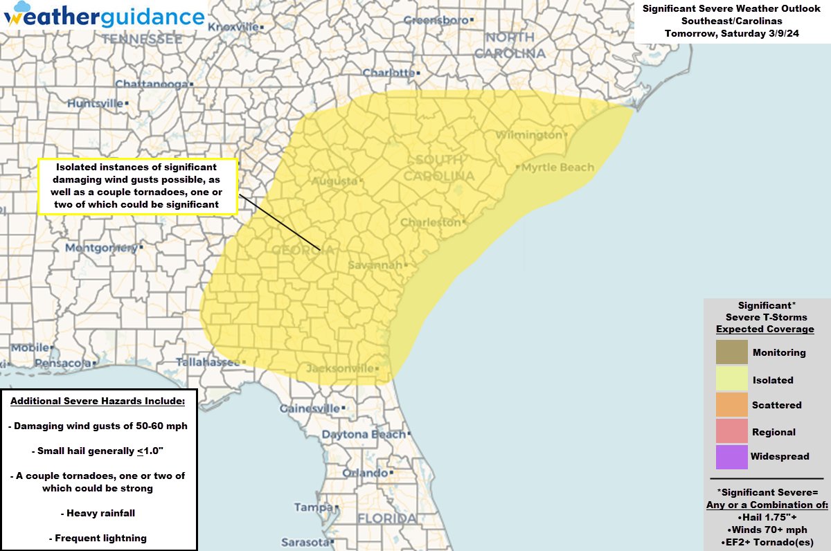 We cont. to monitor an active significant severe weather pattern that will impact portions of the Southern Plains, Lower Mississippi Valley, Southeast, &amp; the Carolinas over the next 2 days

See more details with our interactive map, outlooks, and more at bit.ly/2WPnhGV