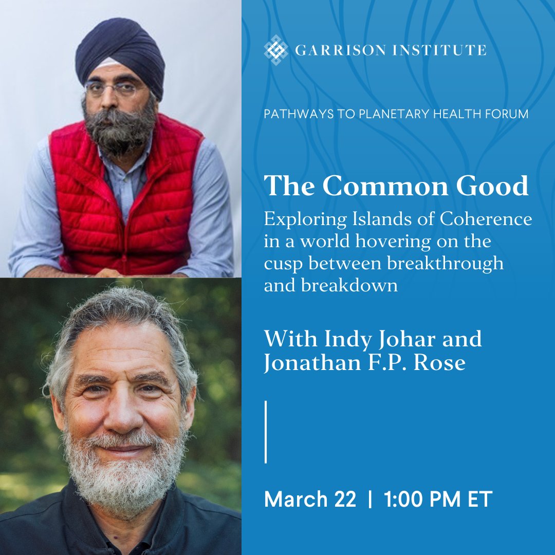 In a world hovering between breakthrough and breakdown, where can we find clarity and coherence? Join us for the Pathways to Planetary Health Forum with @indy_johar and @JonathanFPRose on March 22. Sign up & learn more: events.blackthorn.io/en/5f7FDzT7/g/…