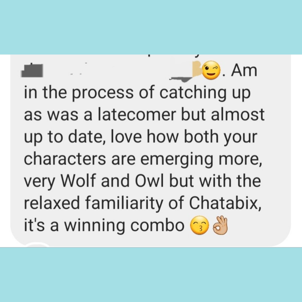 Really lovely feedback from a lovely listener today. @chatabix1 and #wolfowlpod are our absolute favourites/inspiration so it's amazing to be mentioned alongside them. #podcasts #comedypodcast