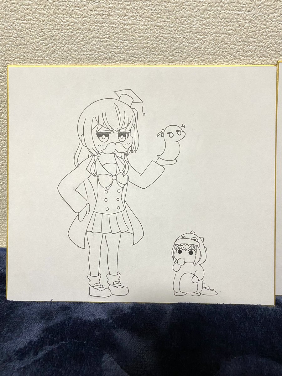 本日頒布予定の色紙になります🎓
ちょっと寂しいので少し描き出すかもです 